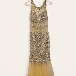 Dazzling Gold Sequin Prom Dress - Cinderella Divine (BRAND NEW WITH TAG)